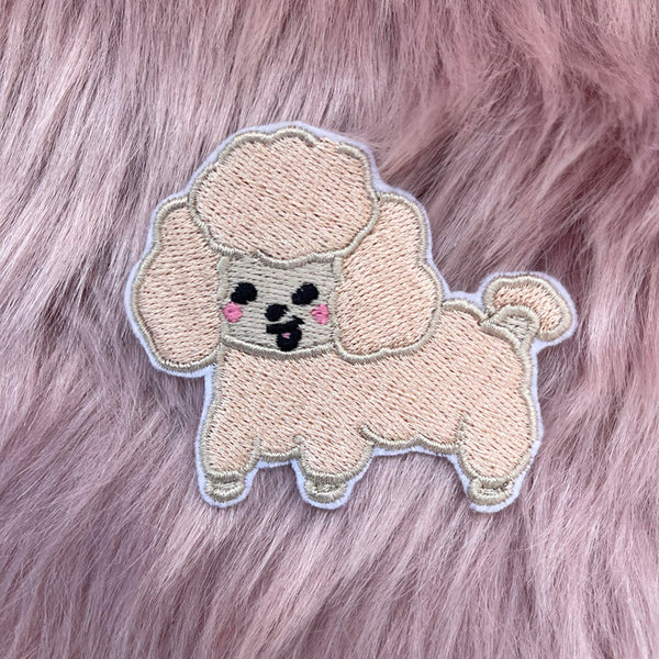 Adorable Poodle Iron On Embroidered Patch