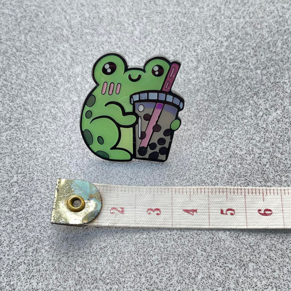 Boba Tea Frog Enamel Pin