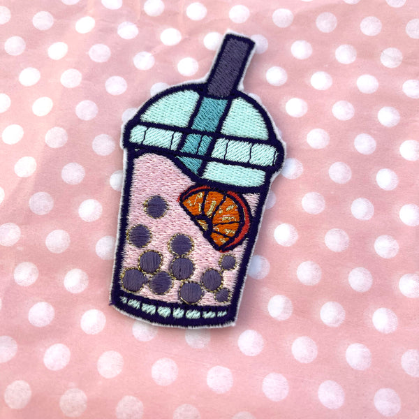 Bubble Tea Boba Tea Iron On Embroidery patch