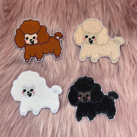 Adorable Poodle Iron On Embroidered Patch