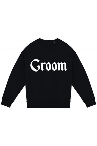 Flock Printed Gothic Font Bride Groom Sweaters and Hoodies