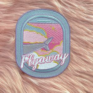 Flyaway Summer Vibes Golden Sunset aeroplane airplane iron on embroidery patch