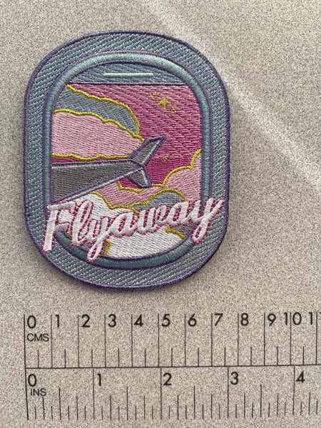 Flyaway Summer Vibes Golden Sunset aeroplane airplane iron on embroidery patch