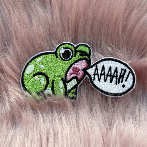 AHH! Screaming Frog Iron On Patch
