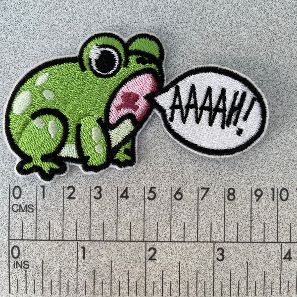 AHH! Screaming Frog Iron On Patch
