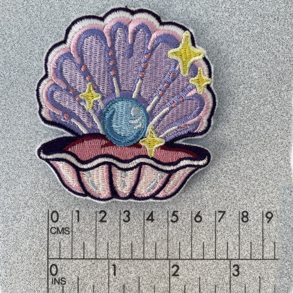 Pastel Pink Clam Shell Iron On Patch