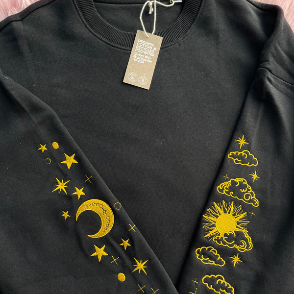 Celestial Sleeves Embroidered Sweater