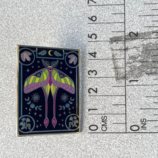 Celestial Luna Moth Enamel Pin