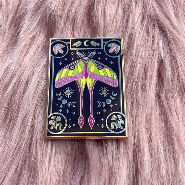 Celestial Luna Moth Enamel Pin