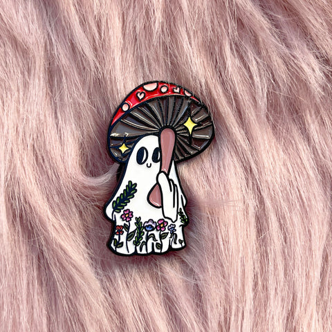 Mushroom Ghost Enamel Pin