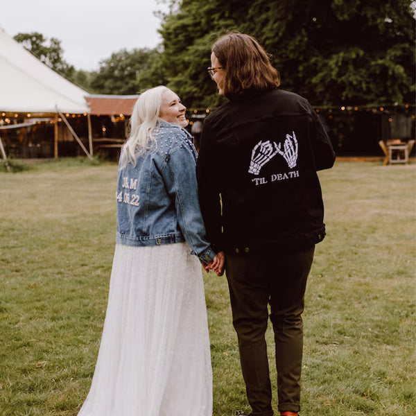 'Til Death Embroidered Denim Jacket