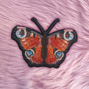 Superb Detailed Peacock Butterfly Iron On Patch