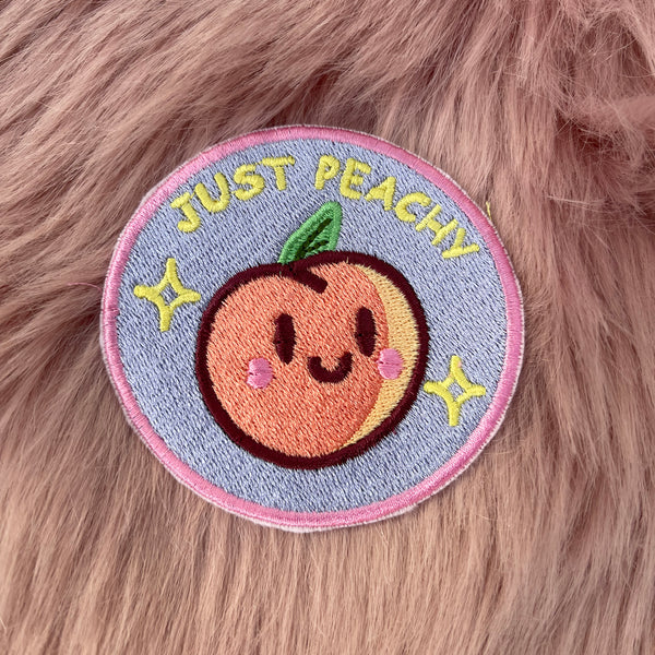Just Peachy Cute Peach Iron On Embroidery Patch