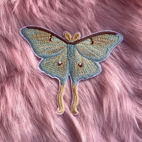 Luna Moth Iron On Embroidery Patches