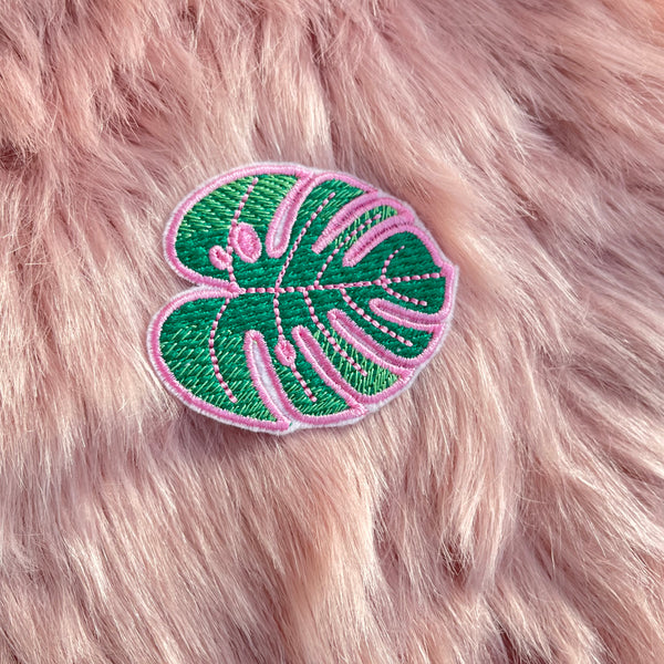 Tropical Leaf House Plant Monstera Iron On Embroidery Patch