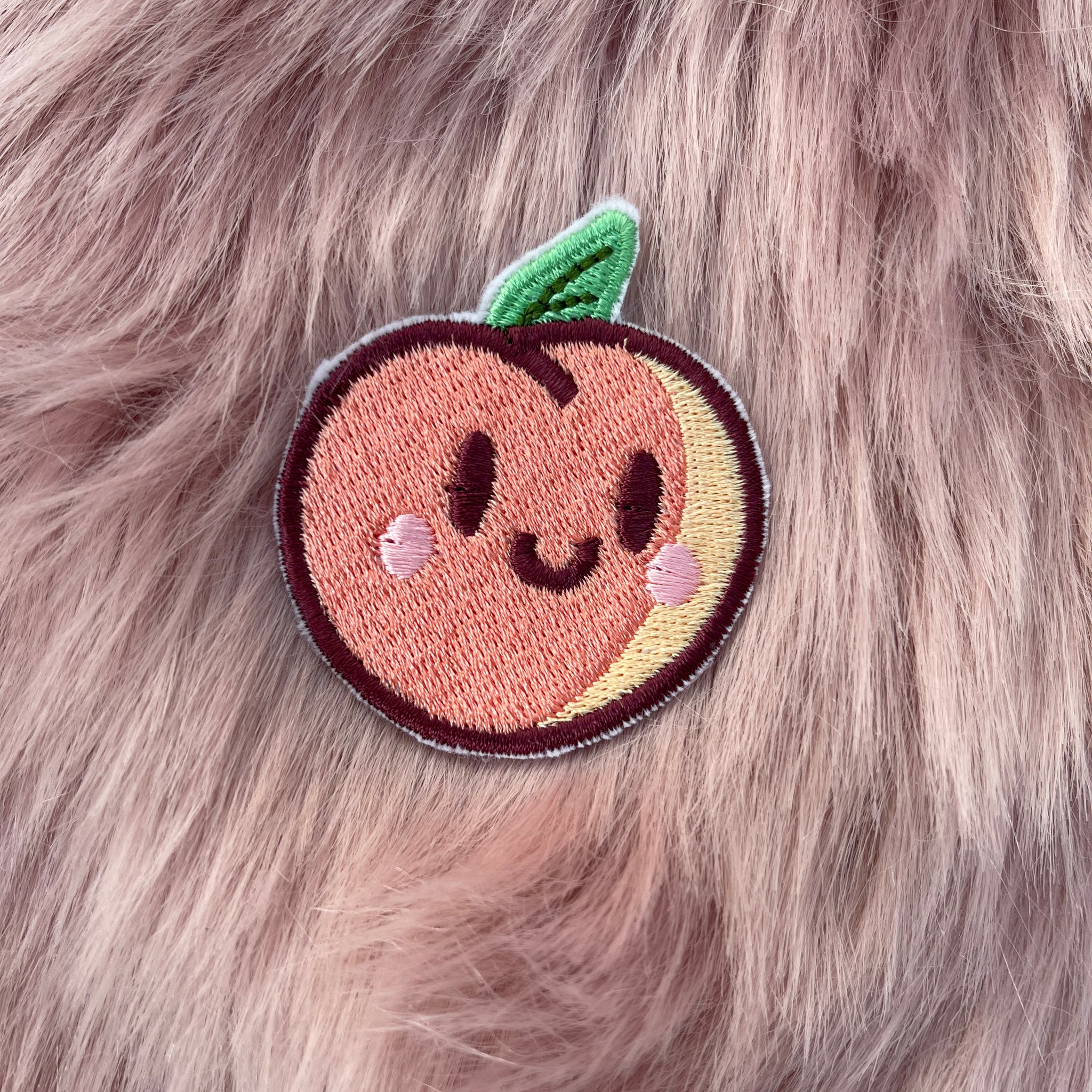 Cute Peach Iron On Embroidery Patch