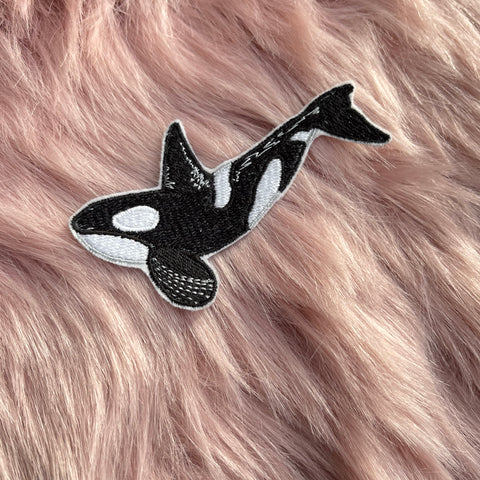 Orca Killer Whale Iron On Embroidered Patch