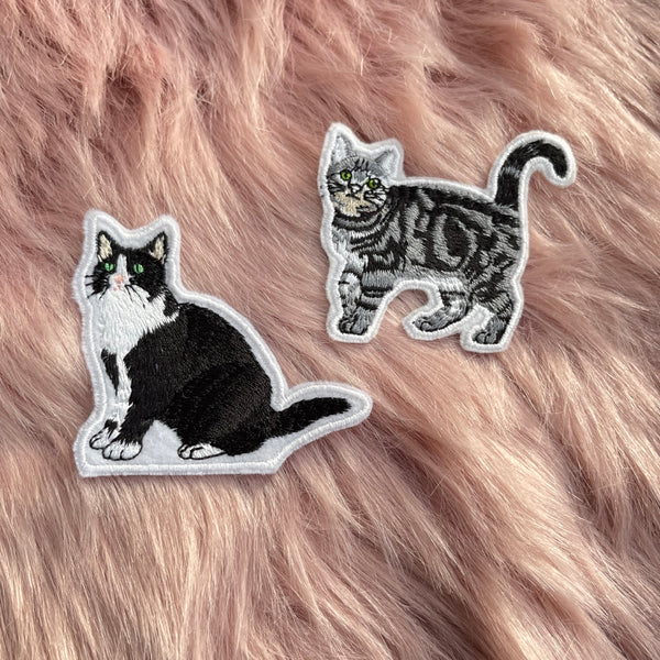 Cute Iron On Embroidered Cat Patches
