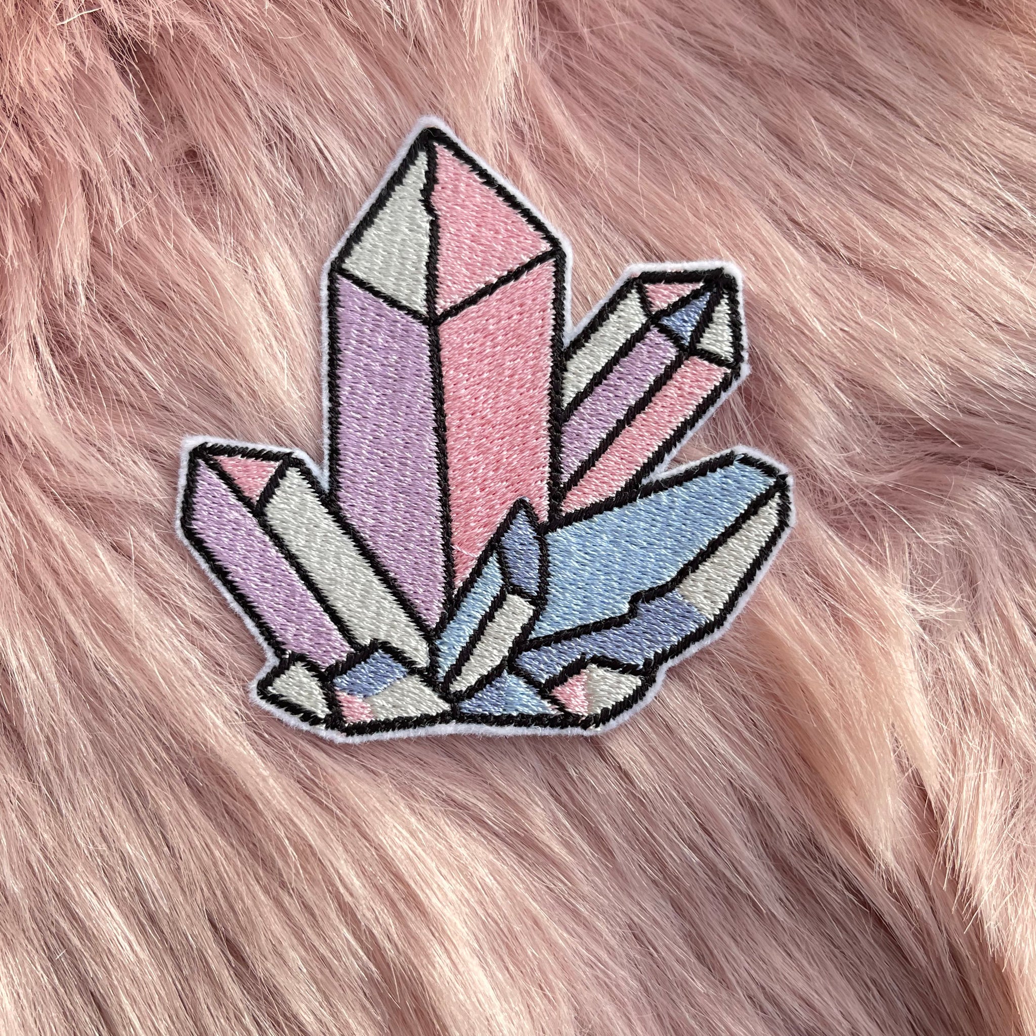 Crystal Quartz Iron On Embroidered Patch