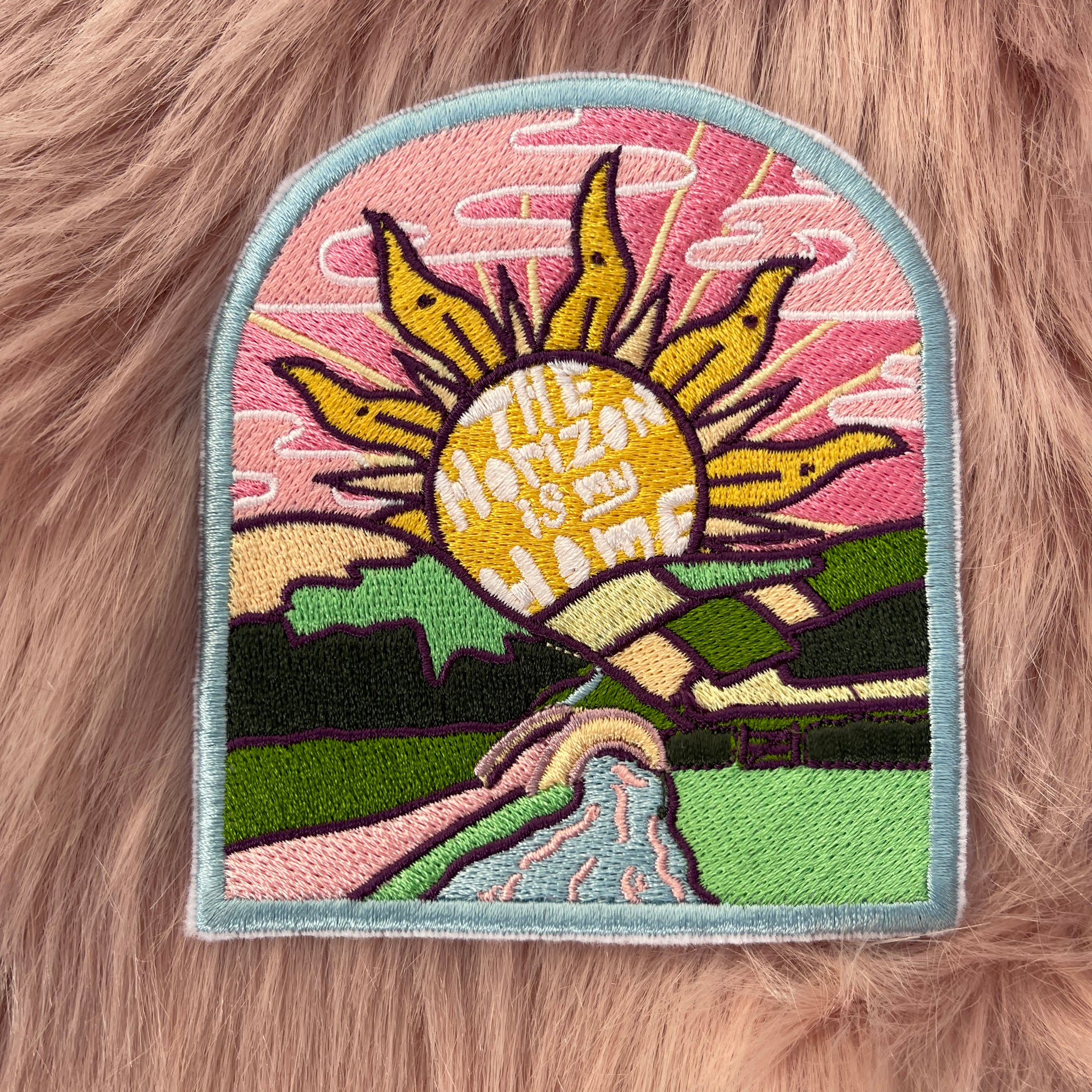 The Horizon is my Home Travel Themed Iron On Embroidery Patch