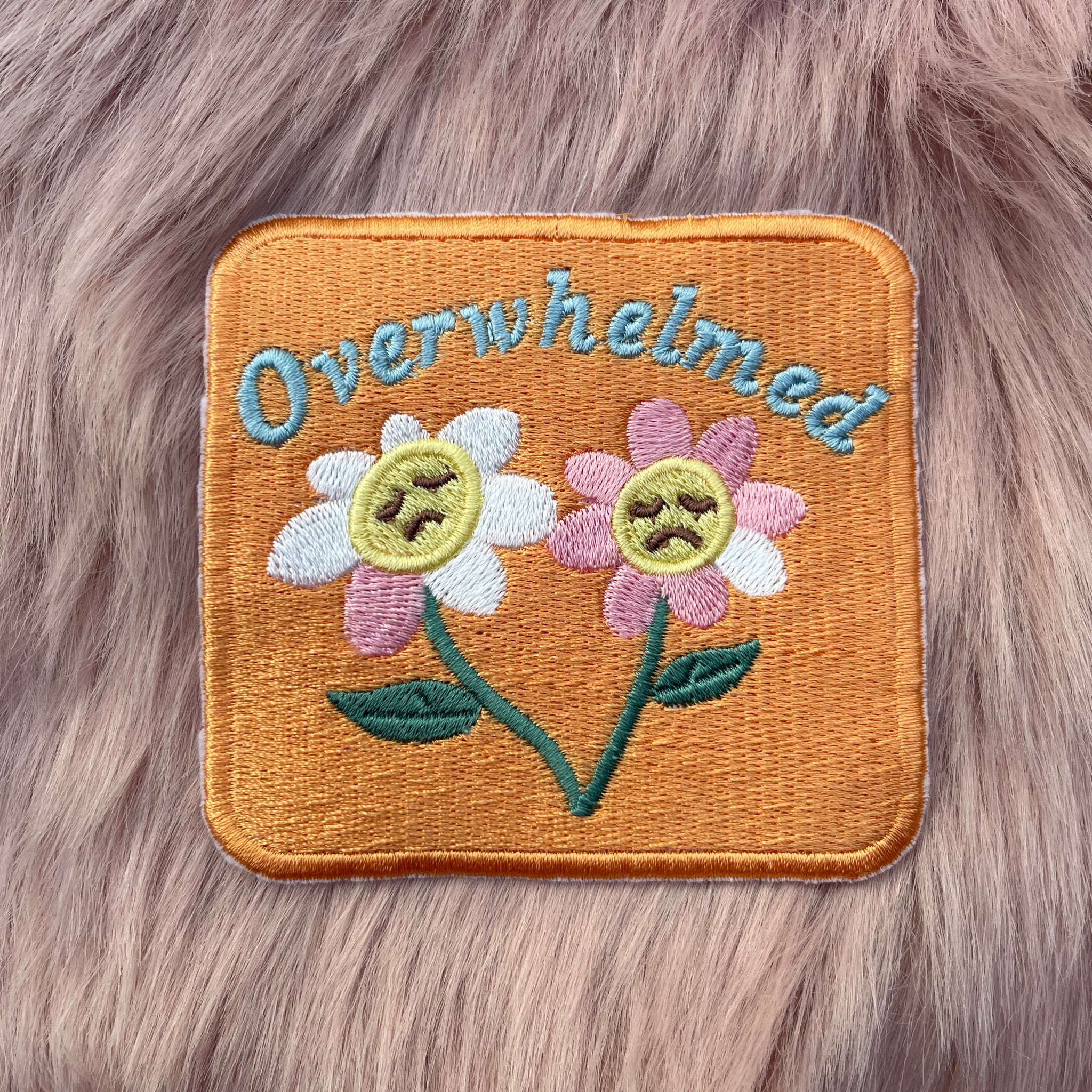 Overwhelmed Daisy Iron On Embroidery Patch