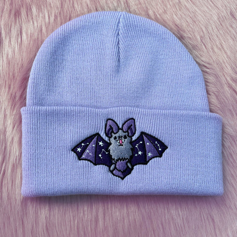 Cute Bat Embroidered Beanie Hat