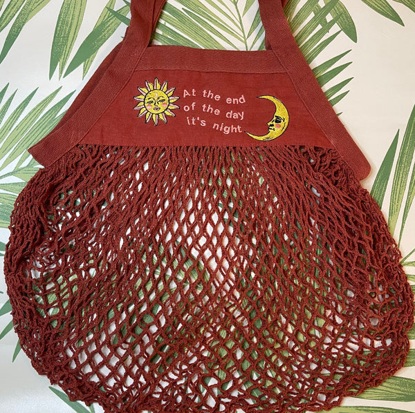 At The End Of Day It's Night Shopping Tote Bag Embroidered Organic Beach Bag