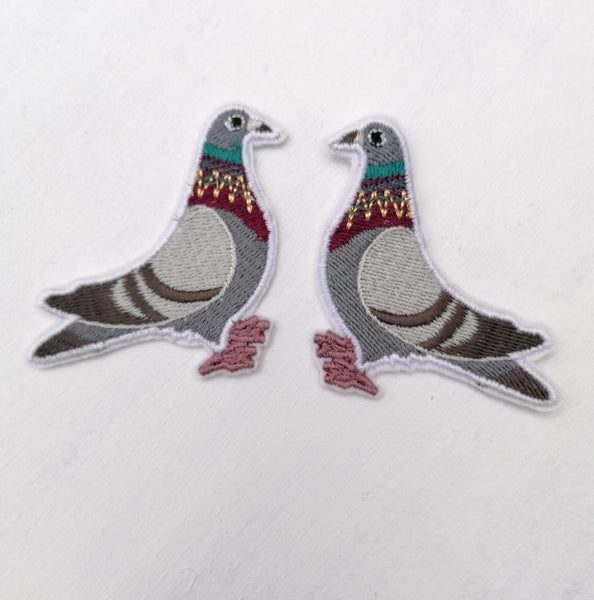 Iron On Bird Common Pigeon Patch Accessory glitter neck