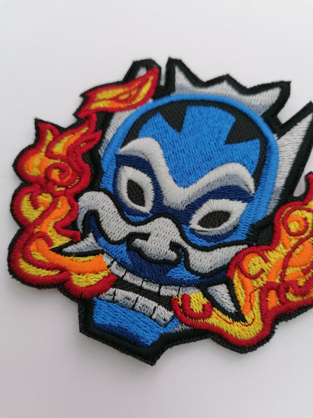 Oni Demon mask Iron on Embroidery patch
