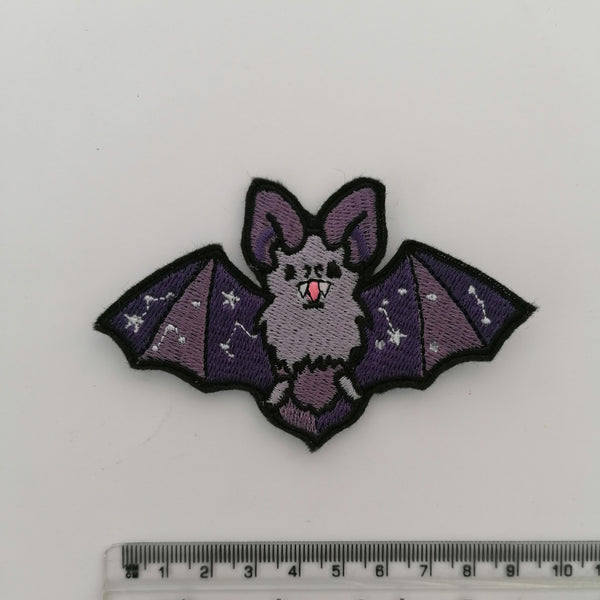 Sweet Little Bat with stars Iron On Embroidery Patch