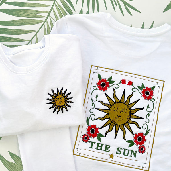 The Sun Tarot Organic Sweater Jumper Floral Front and Back