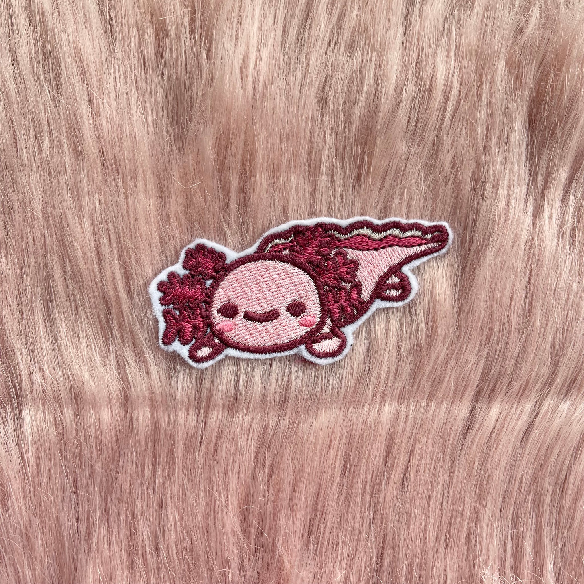 Axolotl Iron On Embroidery Patch