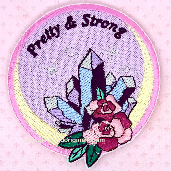 Pretty and Strong Round Crystal Lunar Moon Iron On Embroidery Patch