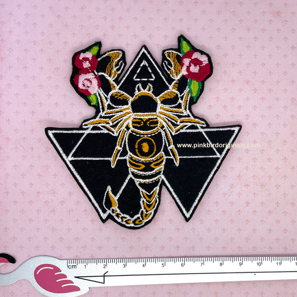 Scorpion Flowers Geometric Iron On Embroidered patch