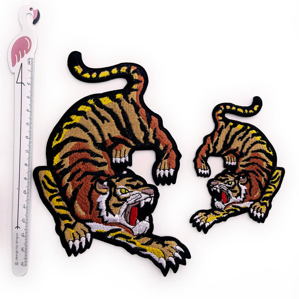 Iron On Chinese Art Inspired Tiger Embroidery Patch