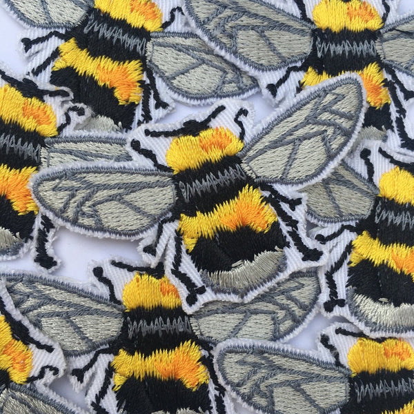 Cute Fat Bumblebee Iron on Embroidery Patch Small Bee
