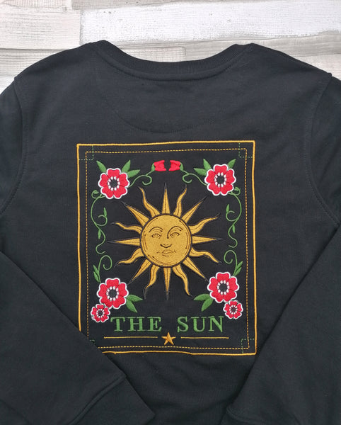 The Sun Tarot Organic Sweater Jumper Floral Front and Back