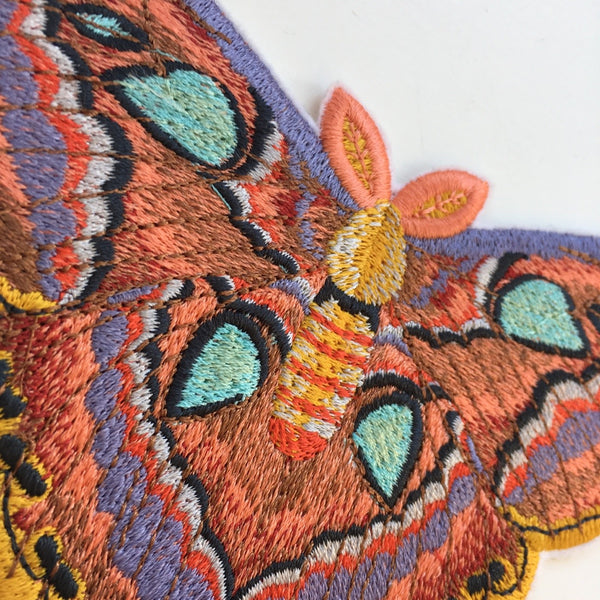 Huge Beautiful Embroidered Atlas Moth Iron On Patch Detailed Butterfly