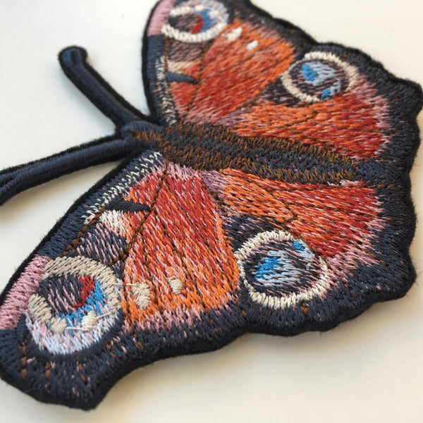 Superb Detailed Peacock Butterfly Iron On Patch