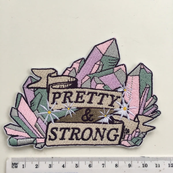Pretty and Strong The Killers inspired music patch crystal power feminist Iron on Embroidered patch